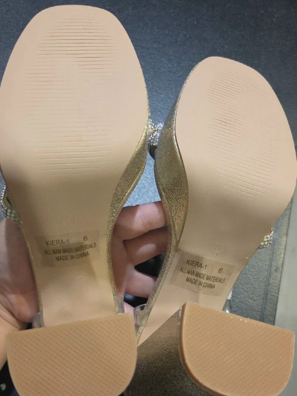 Sparkling Gold Platform Heeled Sandals with Crystal Straps